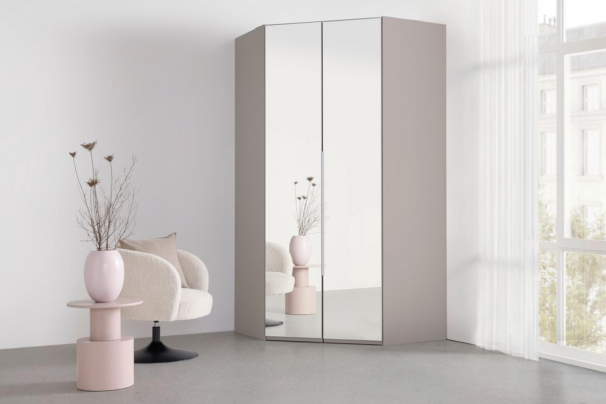 Šatní skříň NEW YORK - šedá/černá, Konvenční, kov/kompozitní dřevo (120/236/120cm)