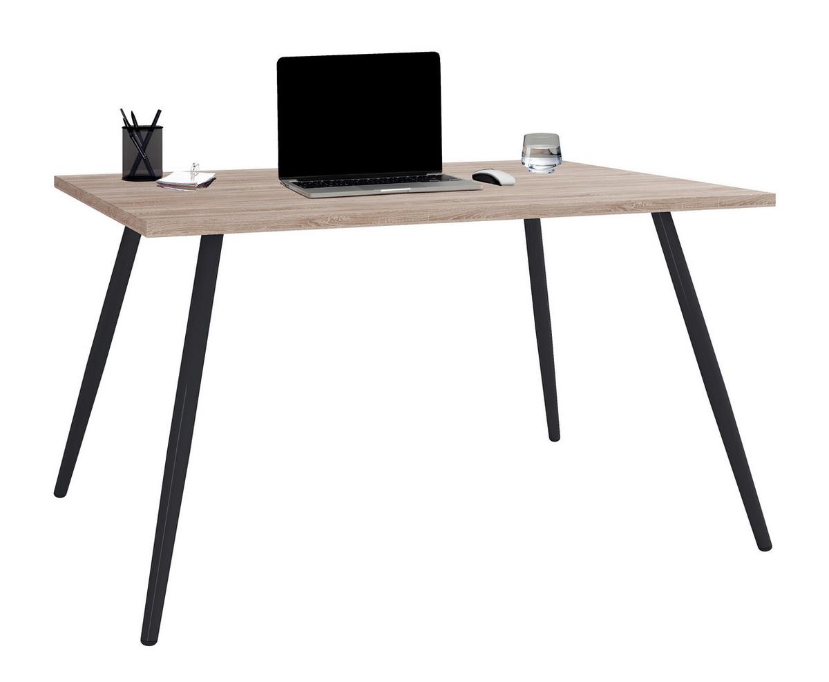 Schreibtisch Salia schwarz/Eichefarben, L: 80cm - Schwarz/Sonoma Eiche, MODERN, Holzwerkstoff/Metall (80/50/70cm) - MID.YOU