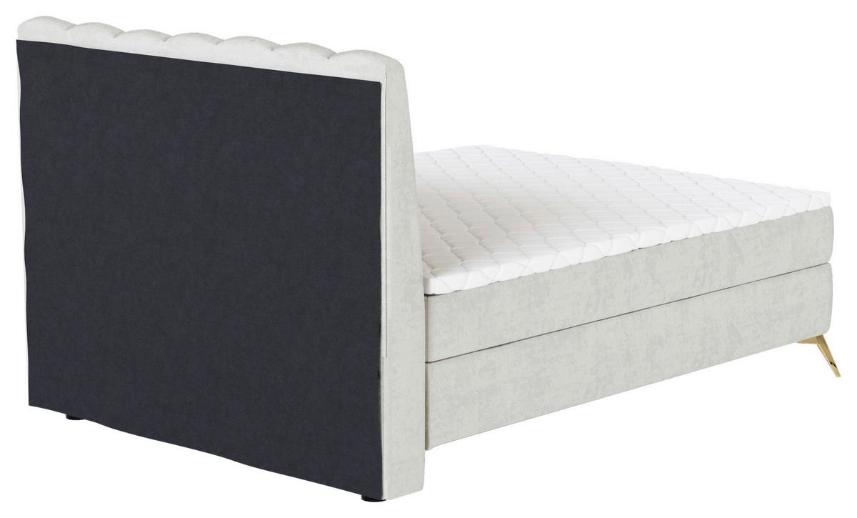 Boxbett Lexi Beige, inkl. Topper 90x200 - Beige/Goldfarben, Basics, Holz/Textil (90/200cm) - Livetastic