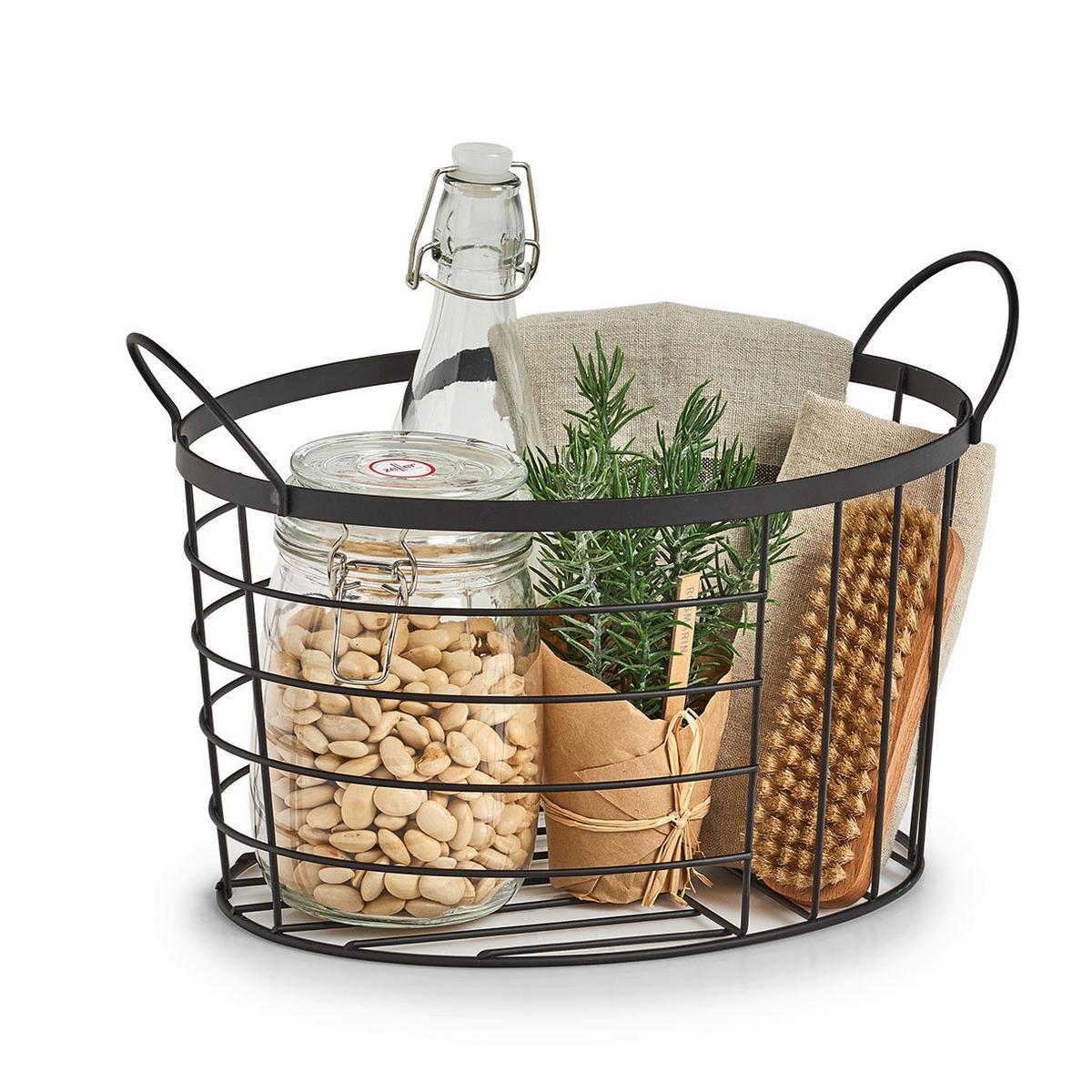 Dekokorb Schwarz Bxhxt: 35x23,5x23 Cm - Basics, Metall (35/23,5/23cm) - Zeller Present