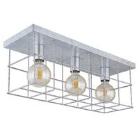 Deckenleuchte Merril L: 60 Cm 3-Flammig Aus Stahl - Zinkfarben, Design, Metall (60/20/25,8cm) - Globo