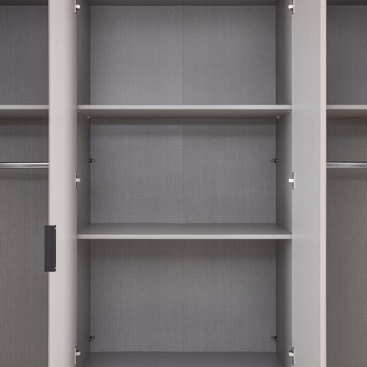 Šatníková skriňa NEW YORK - čierna/sivá, Konventionell, kov/kompozitné drevo (180/236/58cm)