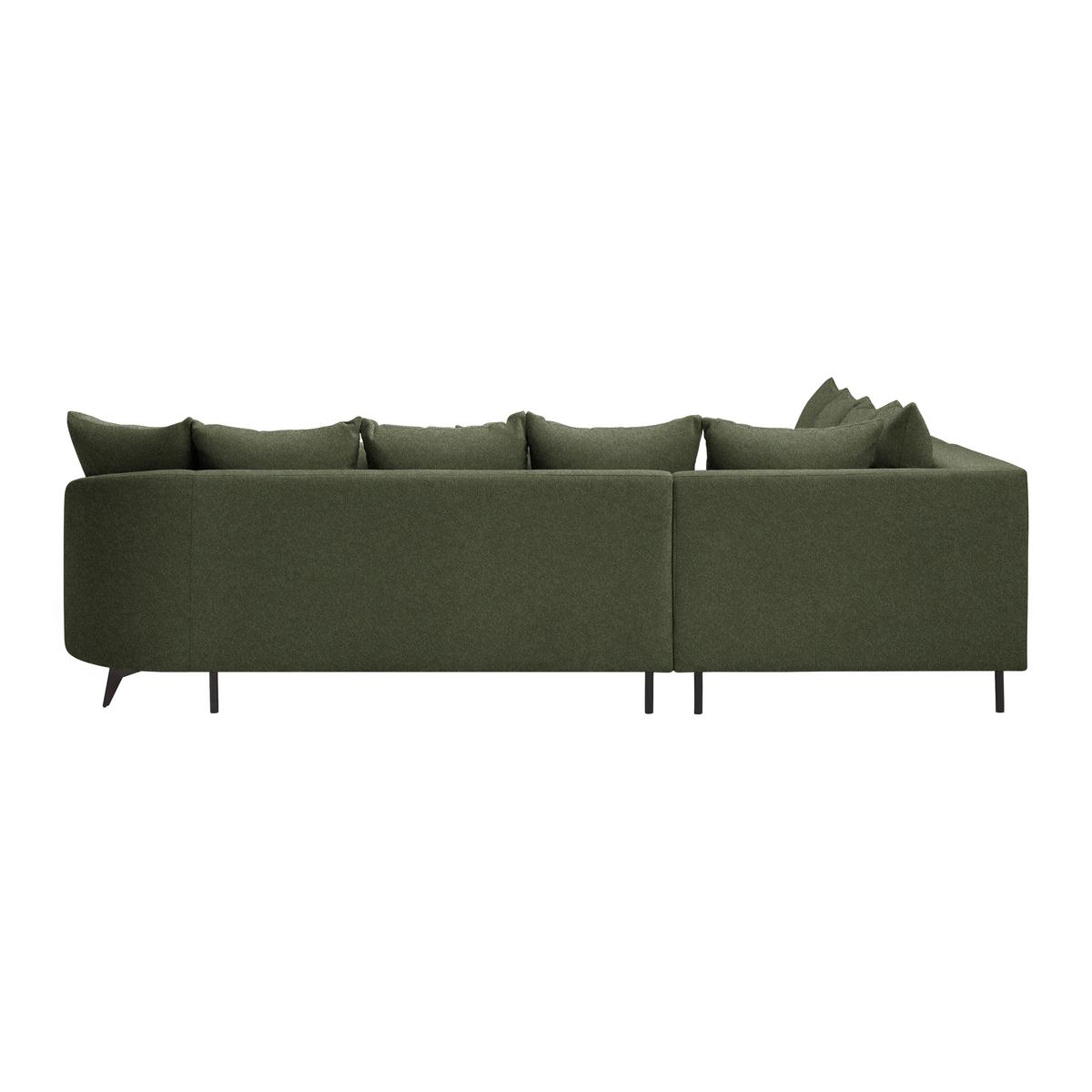Rohová sedačka AXEL, levá, olivově zelená žinylka - černá/olivově zelená, Moderní, kov/textil (250/291cm) - Mömax