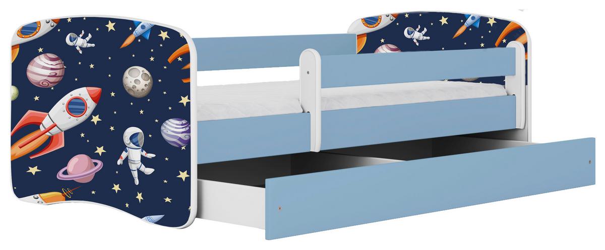 Kinder-/Juniorbett Babydreams inkl. Matratze 80x160 - Blau/Birkefarben, MODERN, Holz/Holzwerkstoff (80/160cm) - MID.YOU