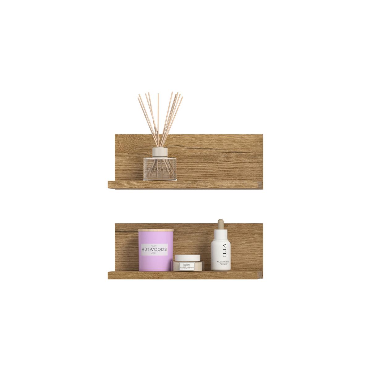 Badezimmerregal Aqua Eichefarben B: 32cm - Eichefarben, Trend, Holzwerkstoff (32/12/14cm) - MID.YOU