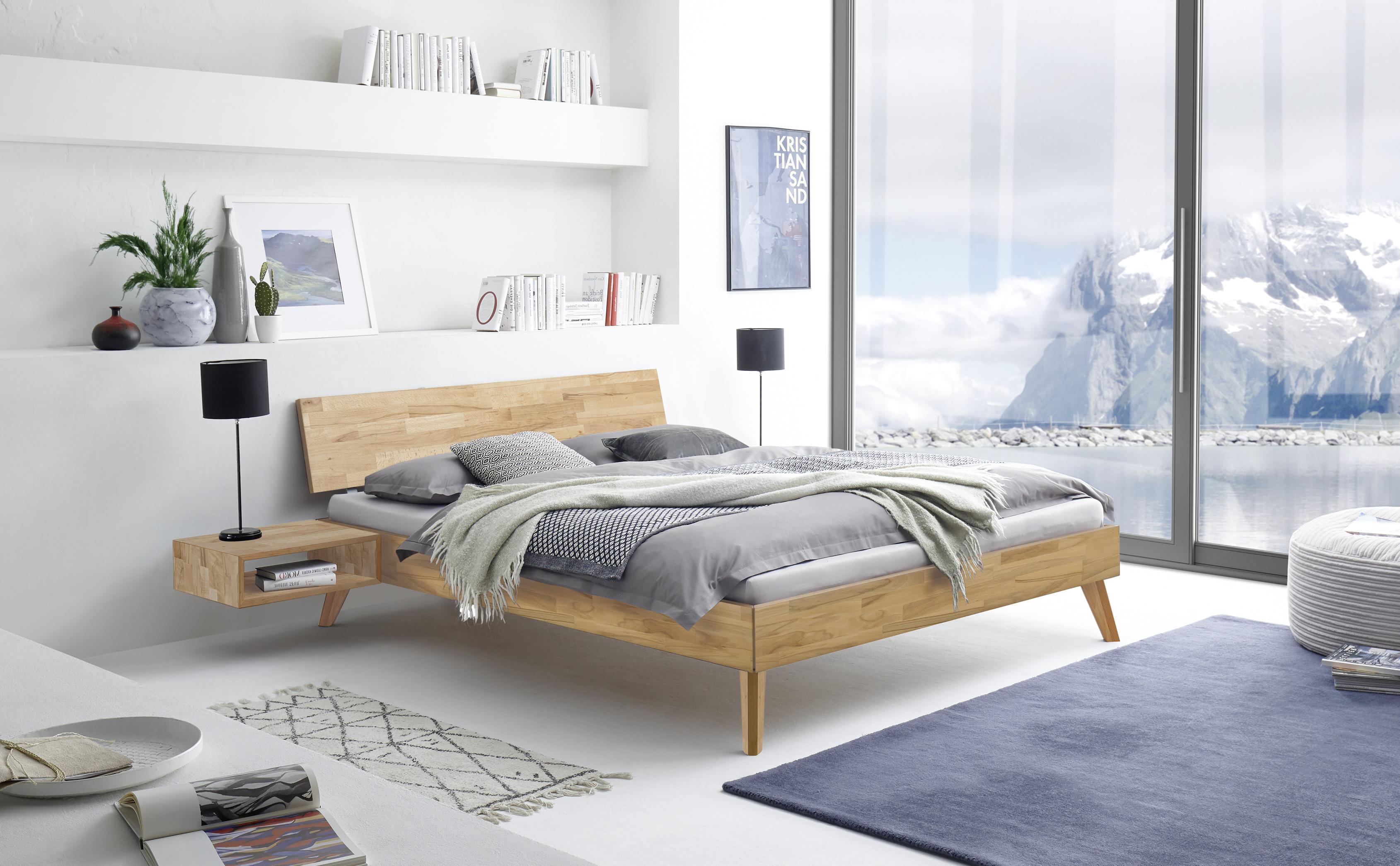 Nachttisch Akai, Kernbuche B: 50 Cm - Kernbuche, Natur, Holz (50/16/41cm) - Hasena