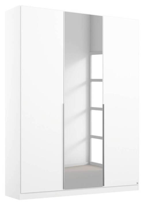 Drehtürenschrank 136cm Alabama, Weiß - Silberfarben/Weiß, MODERN, Holzwerkstoff (136/229/54cm) - Rauch Möbel