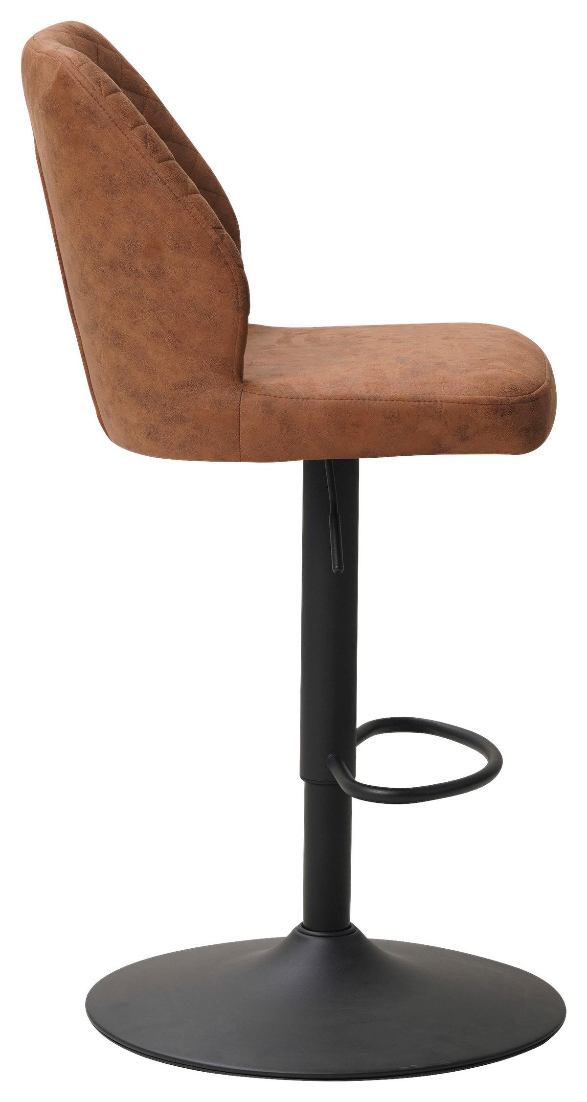 Barhocker-set Grayson - Cognac/Schwarz, KONVENTIONELL, Textil/Metall (42/114/52cm) - MID.YOU