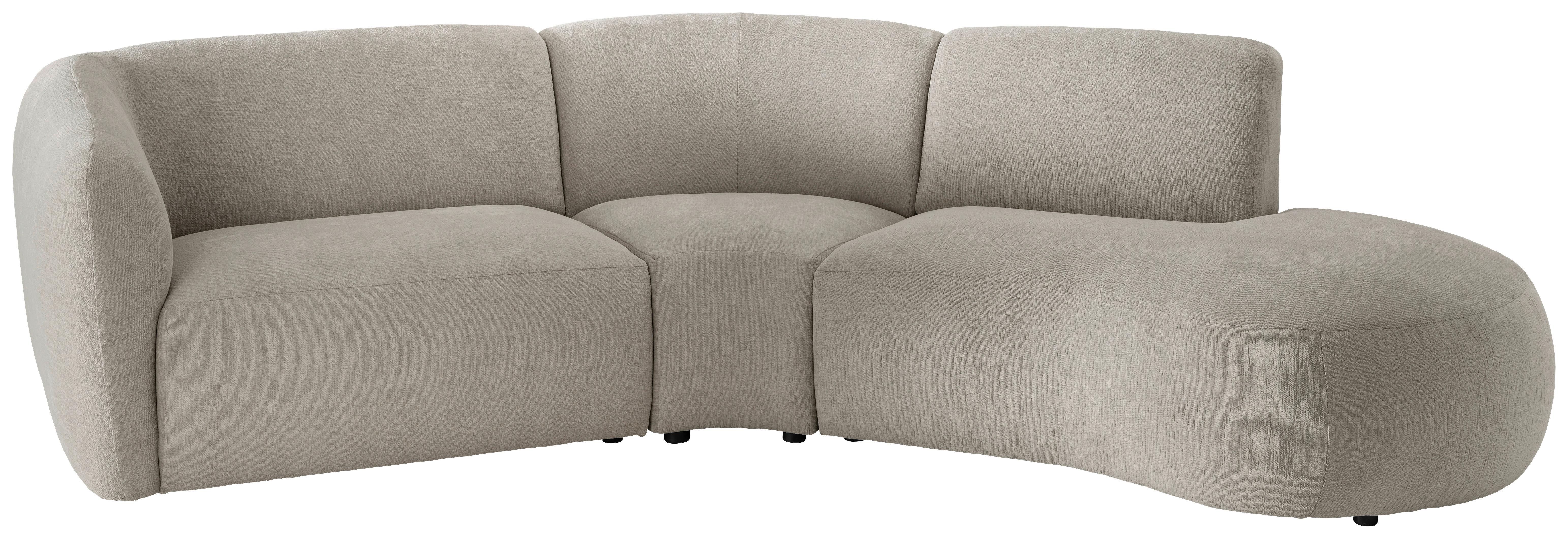 ECKSOFA Jesi, Taupe S: 276x182 cm - Taupe/Schwarz, MODERN, Textil (276/182cm) - Livetastic