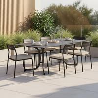 Gartentisch Klappbar Metall /Kunststoff/Holz L 160 cm - Anthrazit, KONVENTIONELL, Holzwerkstoff/Kunststoff (160/90/71cm) - Siena Garden