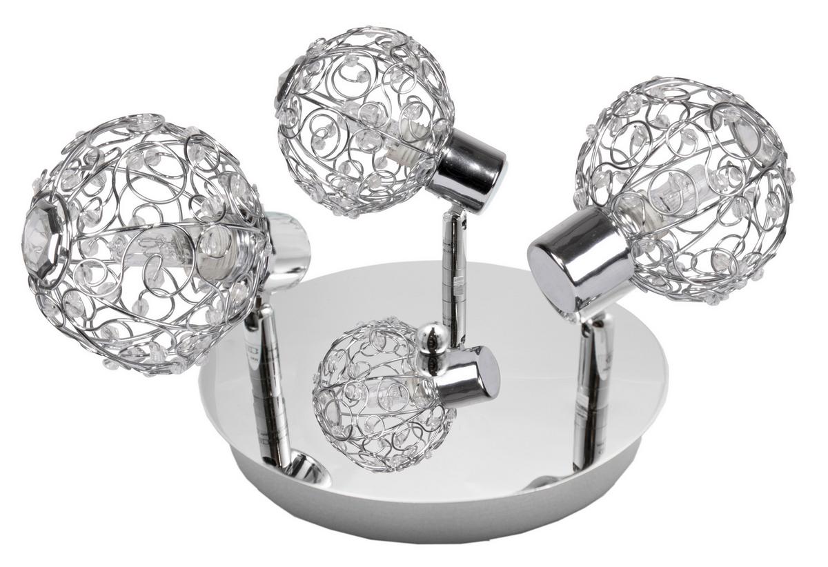 Deckenleuchte 98-13750 Collar - Chromfarben/Transparent, KONVENTIONELL, Glas/Metall (44/44/17cm)