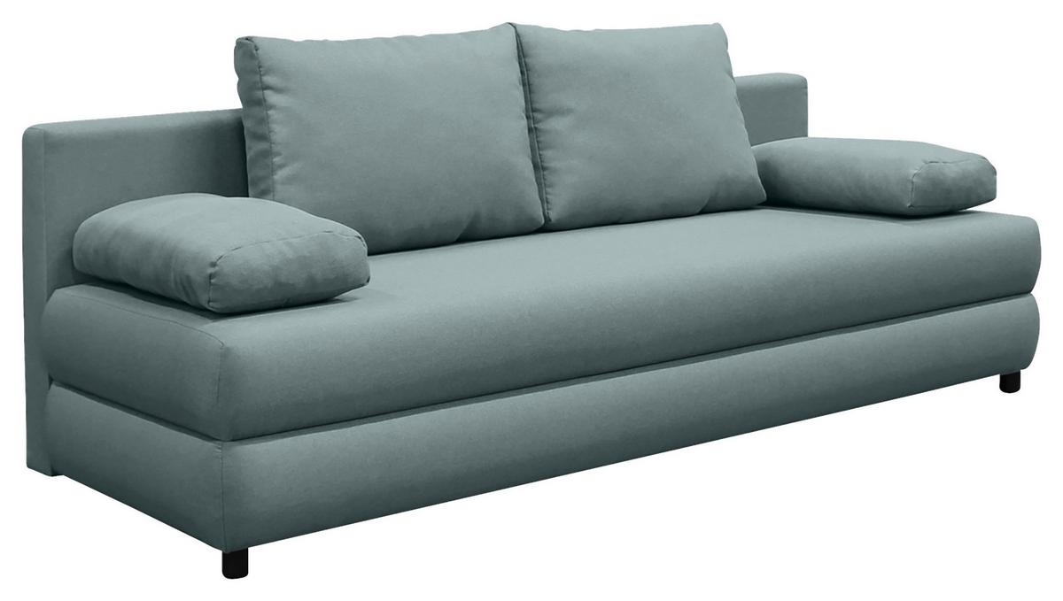 Schlafsofa Mela Mintgrün B: 200 cm - Schwarz/Mintgrün, Design, Textil (200/88/87cm) - P & B
