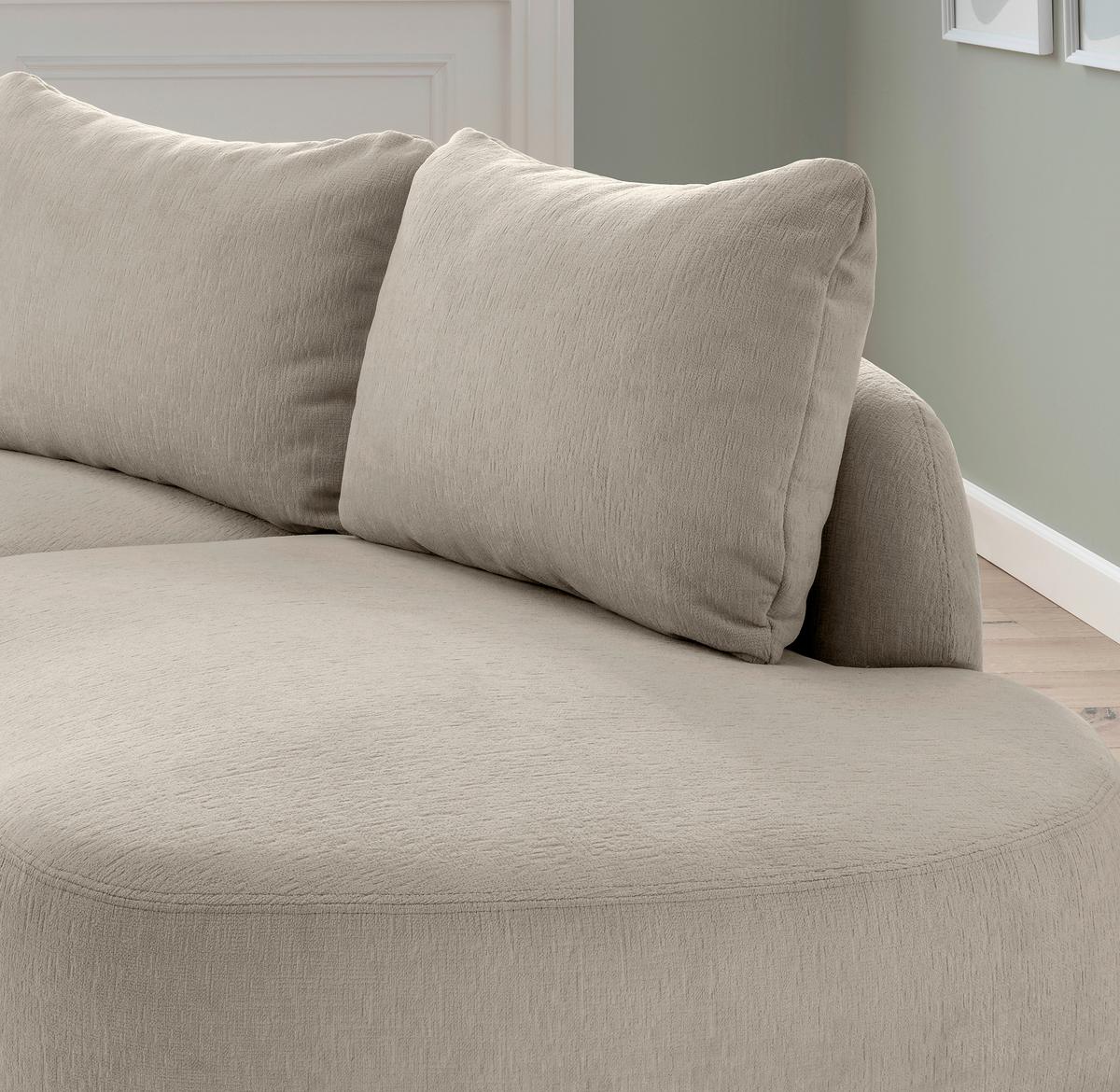 Ecksofa Doppo, Taupe S: 139x250 cm - Taupe/Schwarz, MODERN, Textil (139/250cm) - Livetastic