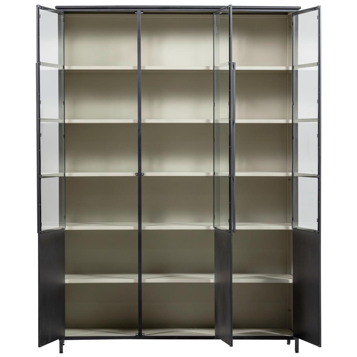 Vitrine Exhibit Schwarz B: 140 Cm - Schwarz, Design, Glas/Metall (140/200/40cm) - Livetastic