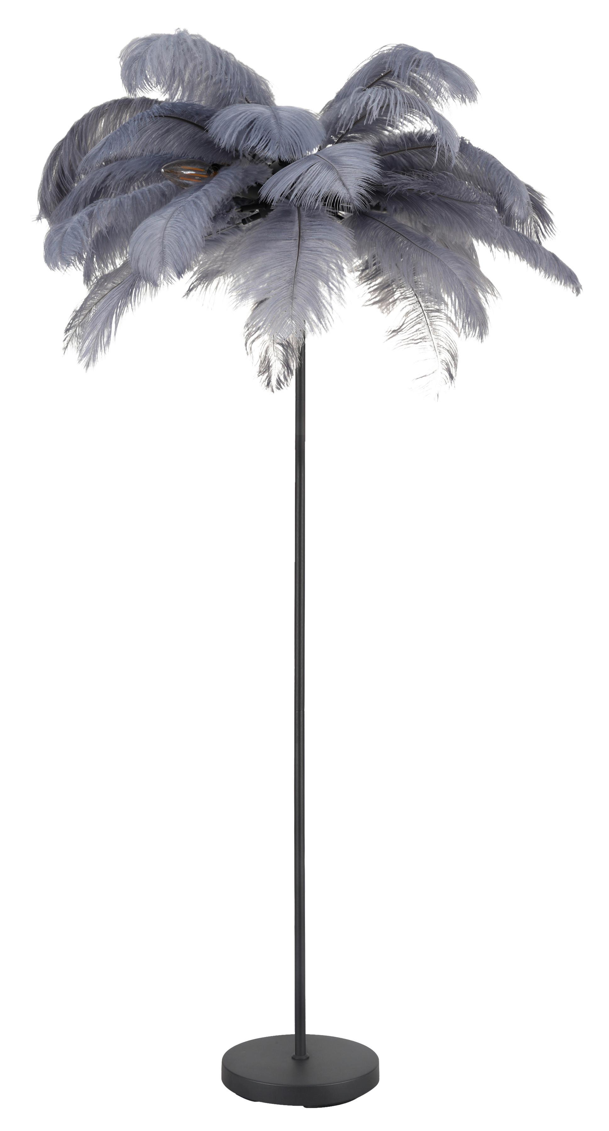 Stehleuchte Fedi Grau/Schwarz max. 3 Watt - šedá/černá, Moderní, kov/textil (55/55/160cm) - Mömax