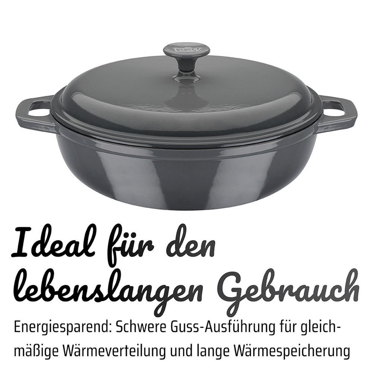 Gsw Schmortopf Grey Shadow Grau, D/h: 30x9cm - Grau, Basics, Metall (30/9cm) - GSW