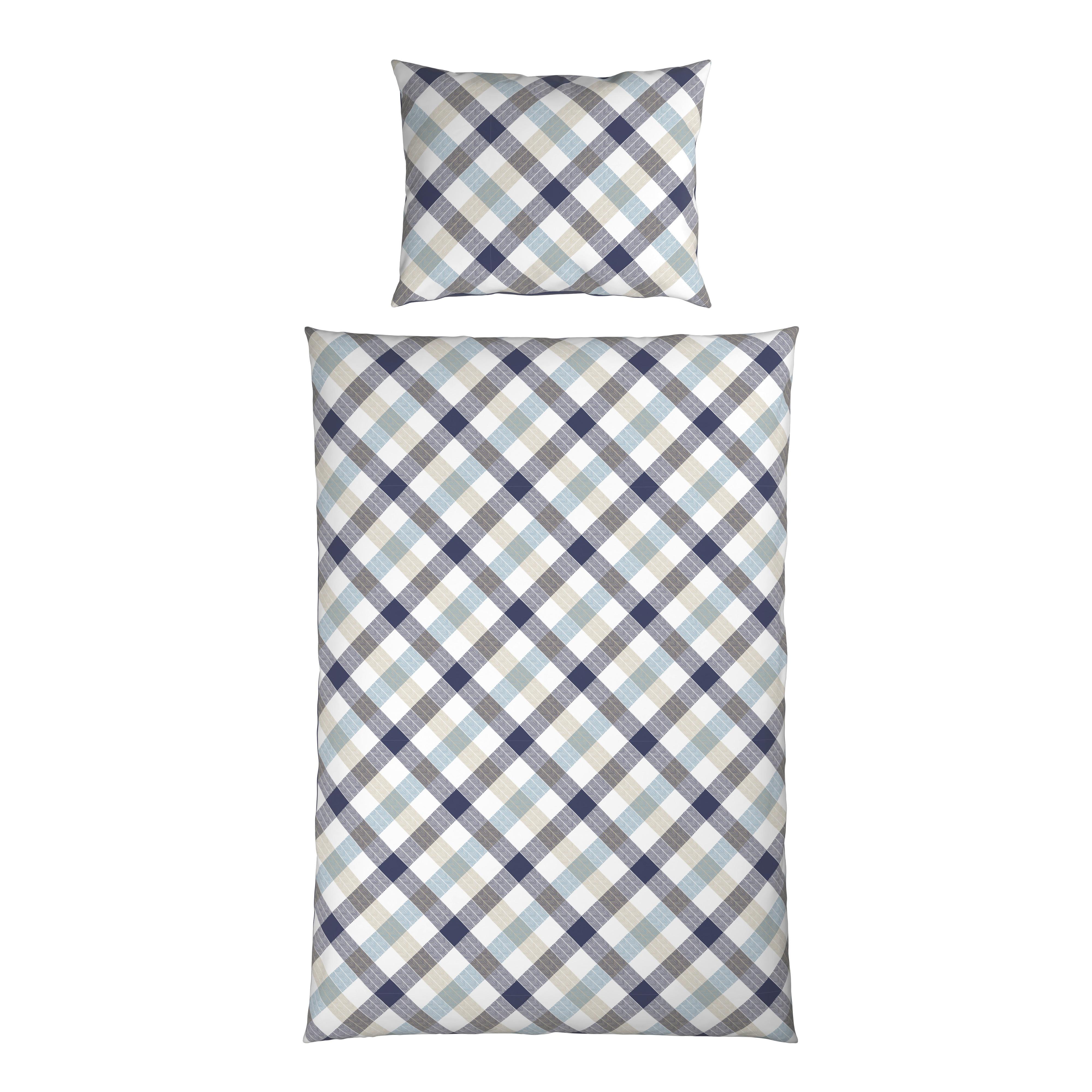 Bettwäsche Montreal - Blau/Beige, MODERN, Textil - Luca Bessoni