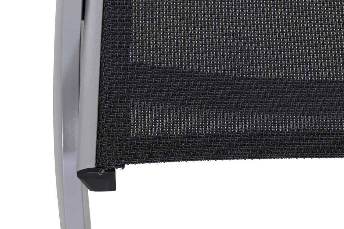 Gartenhocker Tesoro Metall Grau/Silberfarben Stapelbar - Anthrazit/Silberfarben, KONVENTIONELL, Textil/Metall (51/44/52cm) - Siena Garden