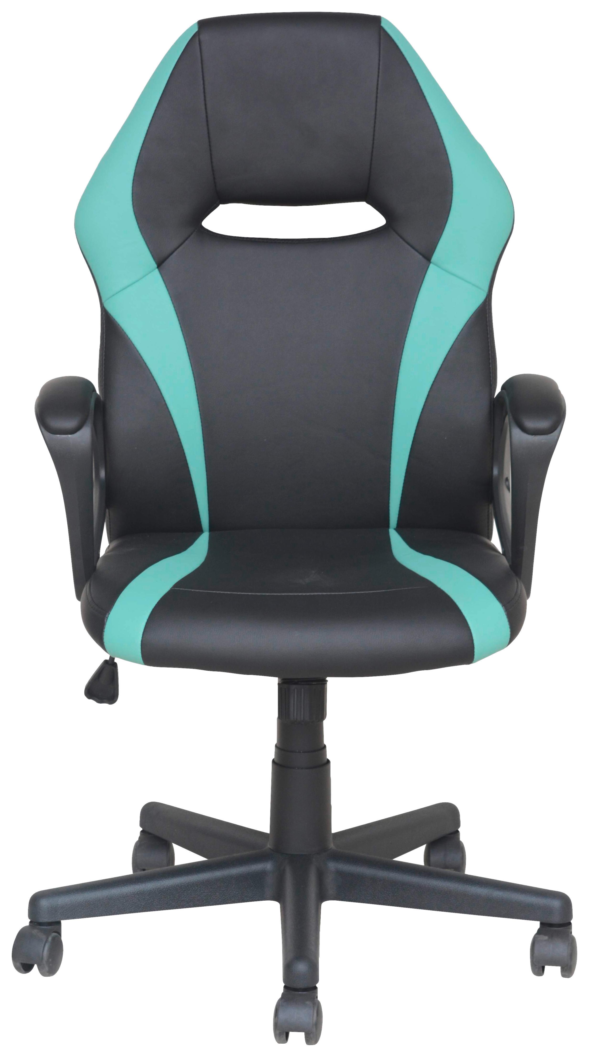 Otočná Židle Aron - černá/mátově zelená, Moderní, textil/plast (57/100-112/61,5cm)