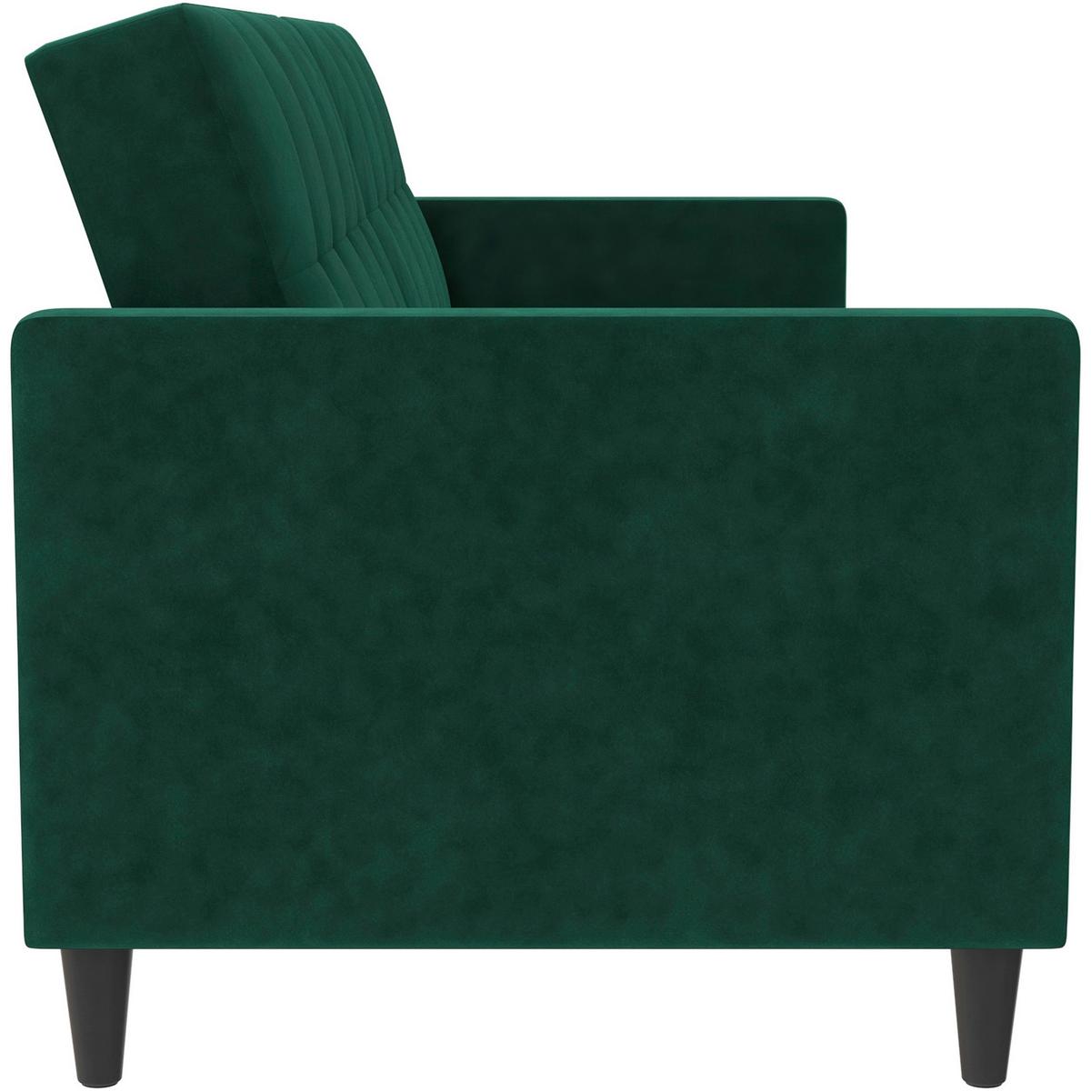 Schlafsofa Hannover Dunkelgrün, mit Schlaffunktion - Dunkelgrün/Schwarz, Basics, Textil (203/82/83cm) - Livetastic