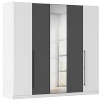 Kleiderschrank Safari B: 226 cm - Weiß/Grau, KONVENTIONELL, Holzwerkstoff (226/229/54cm)
