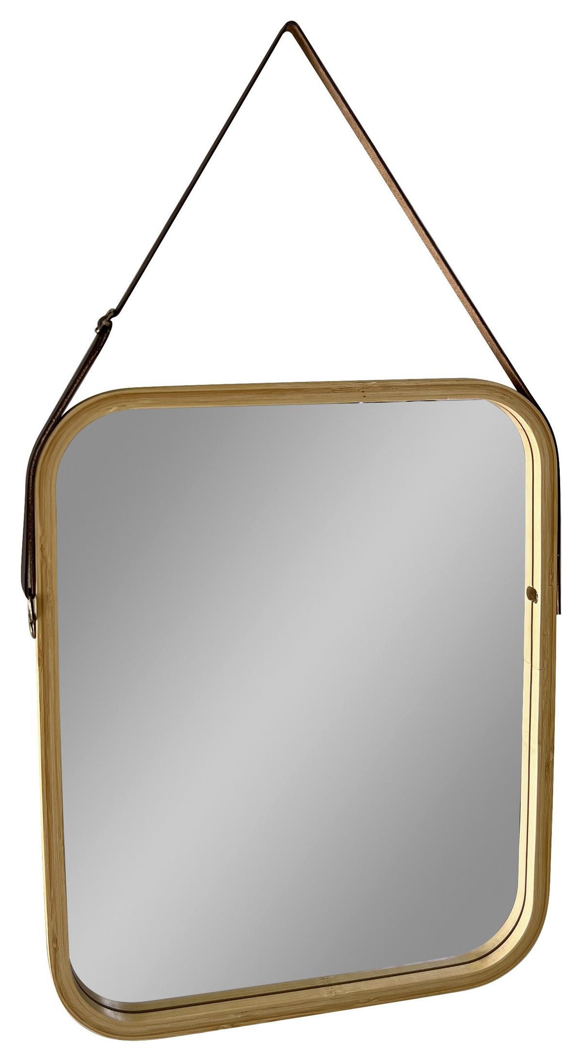 Badspiegel Naturfarben BxH: 41x33 cm - Naturfarben, Design, Glas/Naturmaterialien (41/33/1,5cm) - Livetastic