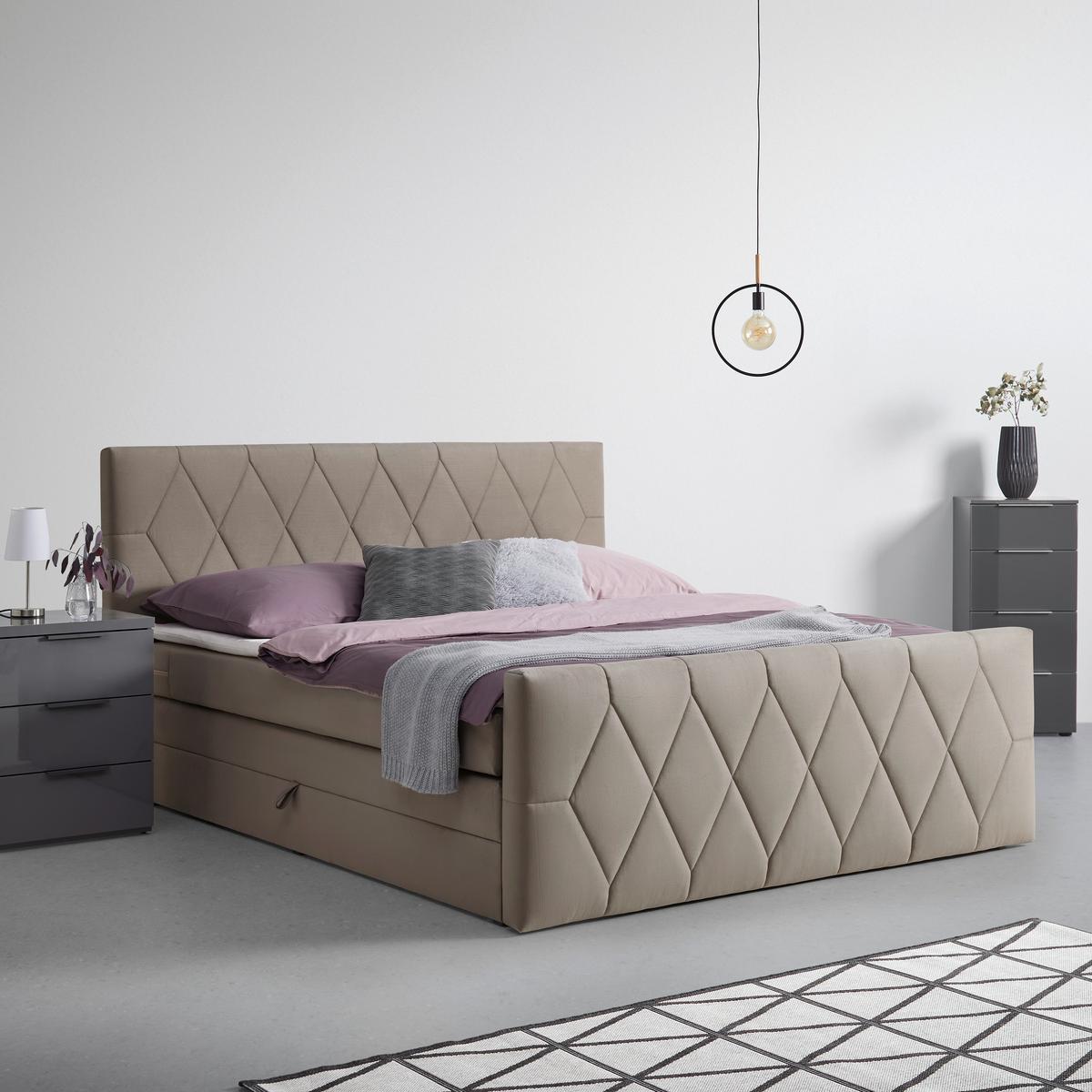 Boxspring Ágy Josie B 180/200cm - bézs, Konventionell, műanyag/faalapú anyag (180/200cm) - Based