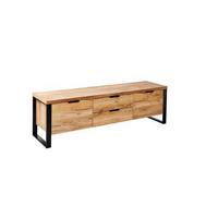 TV-Element Loop TV B: 152 cm Eichefarben/Schwarz - Eichefarben/Anthrazit, Design, Holzwerkstoff/Metall (152/45/40cm)