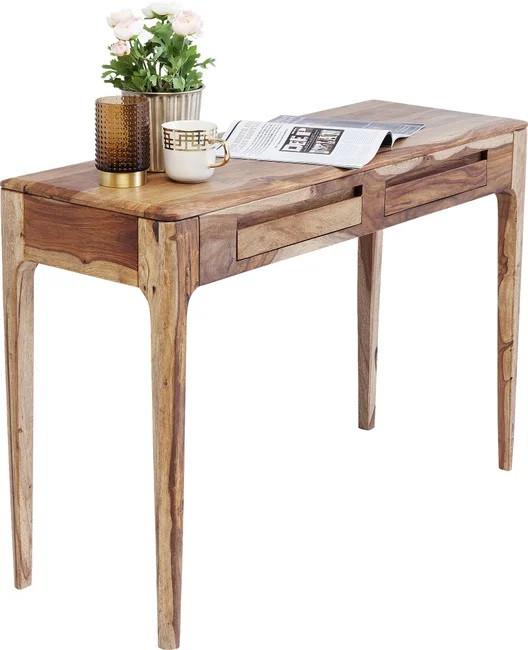 Schreibtisch B 40cm H 76cm Brooklyn Nature, Sheesham - Braun, Trend, Holz/Holzwerkstoff (110/40/76cm) - Kare-Design