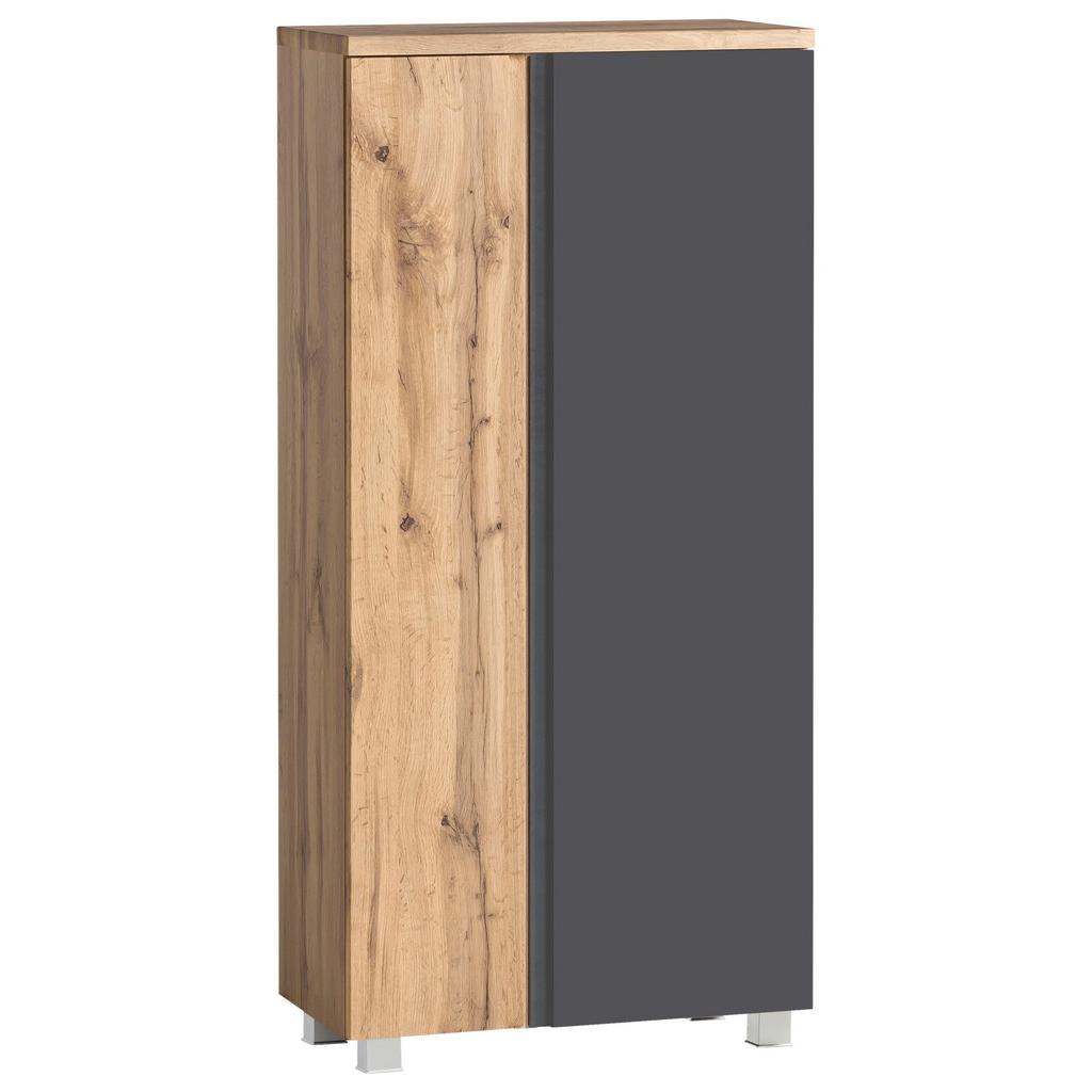 Midischrank Varese B: 65 cm Grau/Eiche Wotan