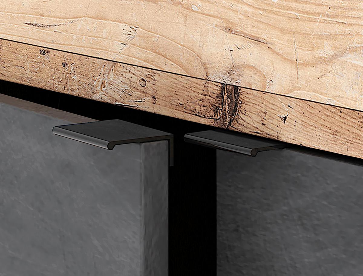 Kommode 180cm Lunea Graphitfarben - Alteiche/Schwarz, Design, Holzwerkstoff (180/86/42cm) - MID.YOU