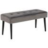 Garderobenbank Glory B: 95 cm Gepolstert Samt Grau - Dunkelgrau/Schwarz, Trend, Textil/Metall (95/45/38cm) - Livetastic
