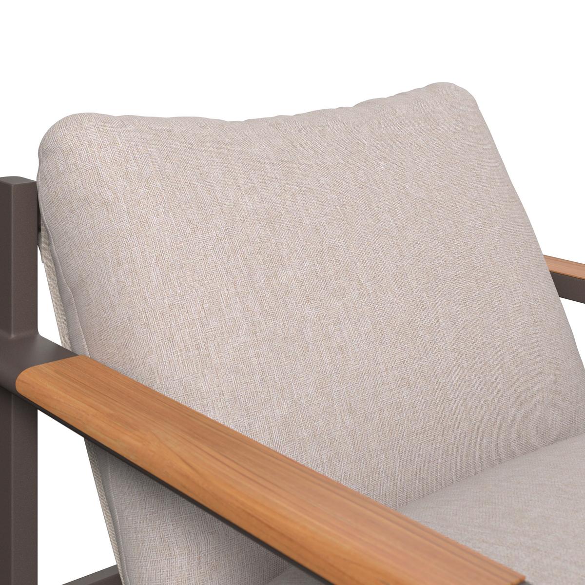 Loungegarnitur Pretoria - Dunkelgrau/Beige, Basics, Glas/Textil - Beldano