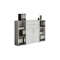 Aktenschrank Office Edition Grau/weiß, B: 172,6 Cm - Weiß/Grau, MODERN, Holzwerkstoff (172,6/113,6/33cm) - MID.YOU