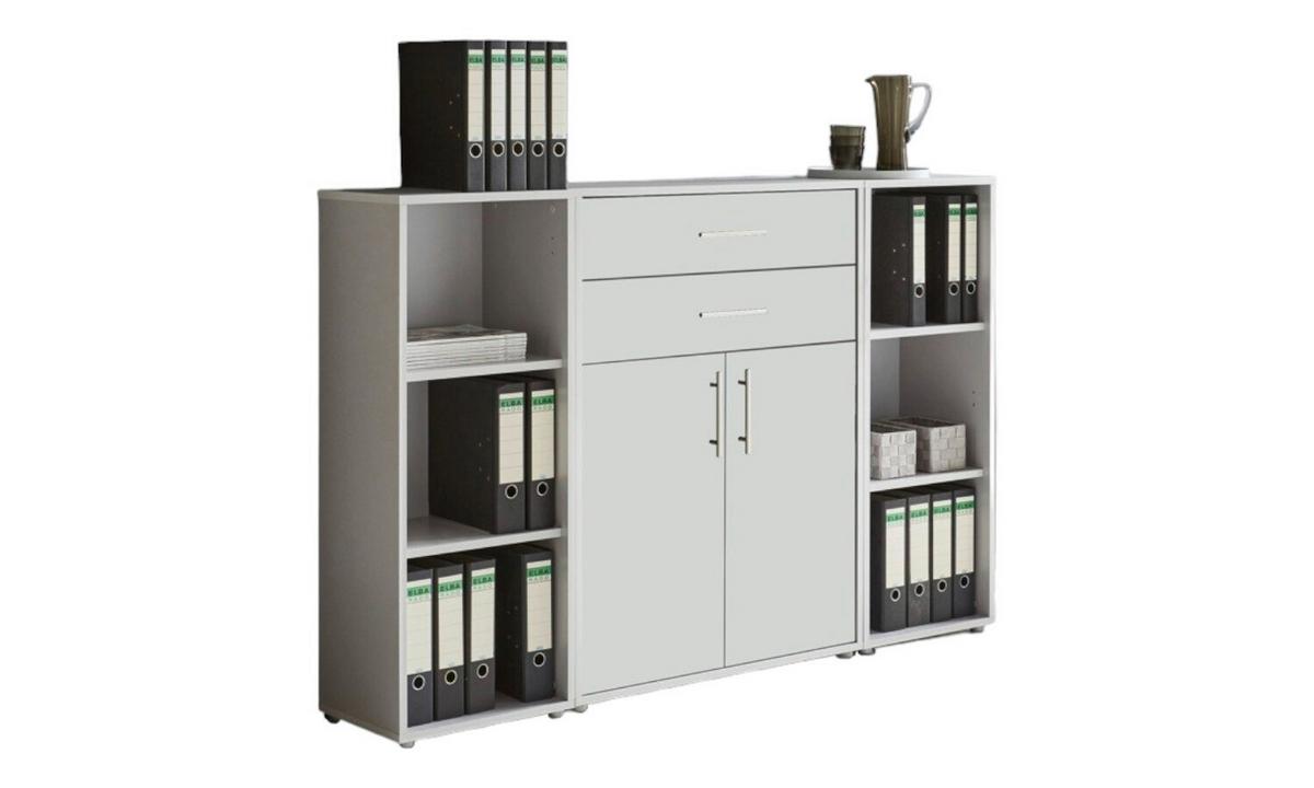 Aktenschrank Office Edition Grau/weiß, B: 172,6 Cm - Weiß/Grau, MODERN, Holzwerkstoff (172,6/113,6/33cm) - MID.YOU