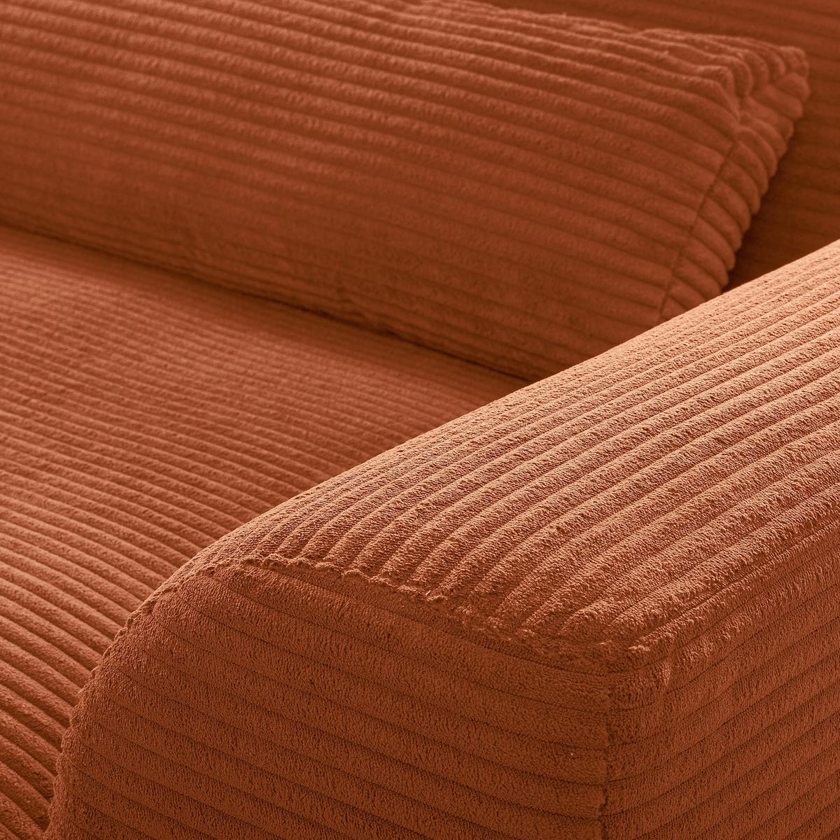 Ecksofa Berlin Cord Kupferfarben 172x313 cm - Schwarz/Kupferfarben, Design, Textil (172/313cm) - P & B