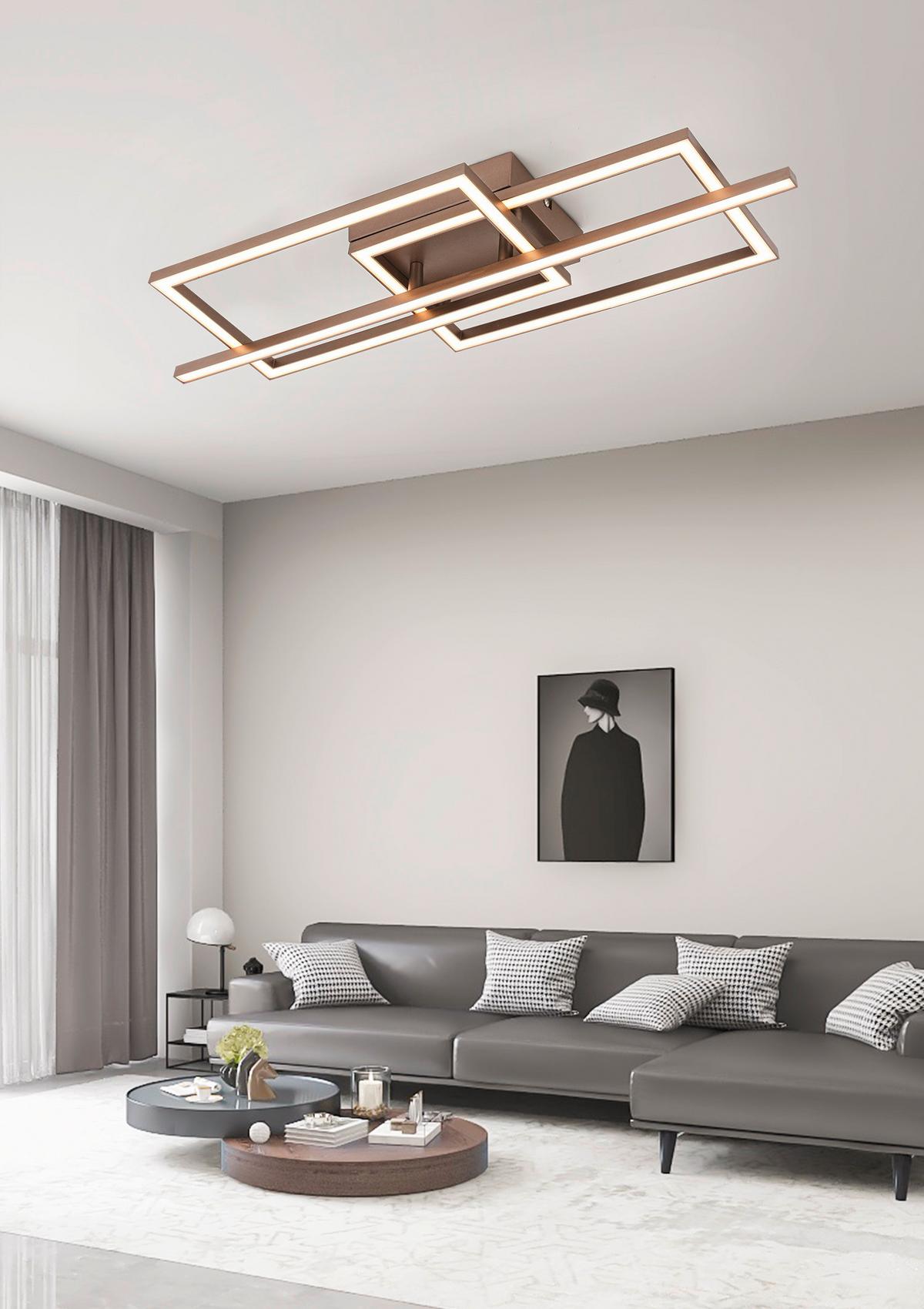 Led Mennyezeti Lámpa Deni - cappuccino, Modern, műanyag/fém (63/24,5/7,7cm) - Luca Bessoni