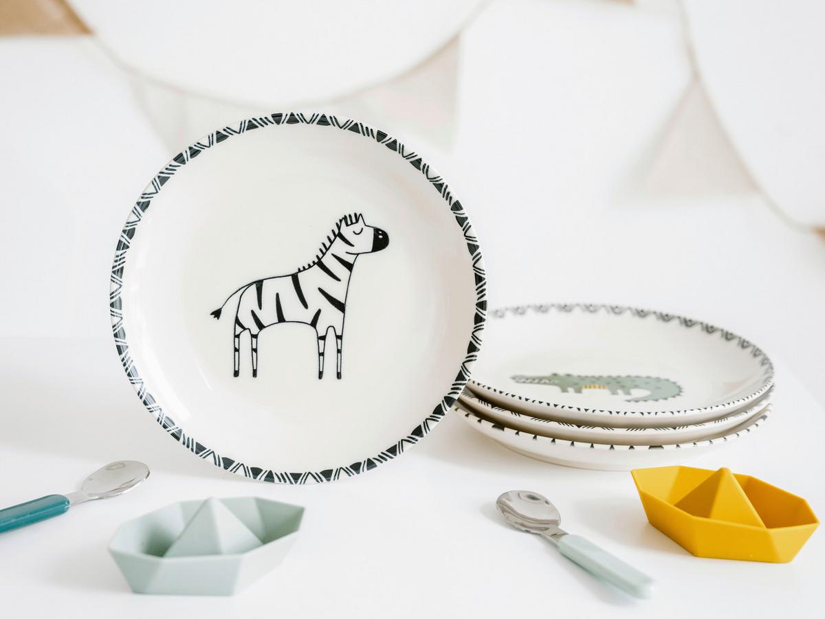Tellerset Safari Keramik, Multicolor - Multicolor/Grauweiß, Basics, Keramik (21cm) - Creatable