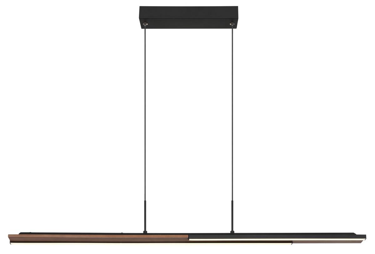 Led-hängeleuchte 67182 Quito - Dunkelbraun/Schwarz, Design, Kunststoff/Metall (100,4/6/150cm) - Globo