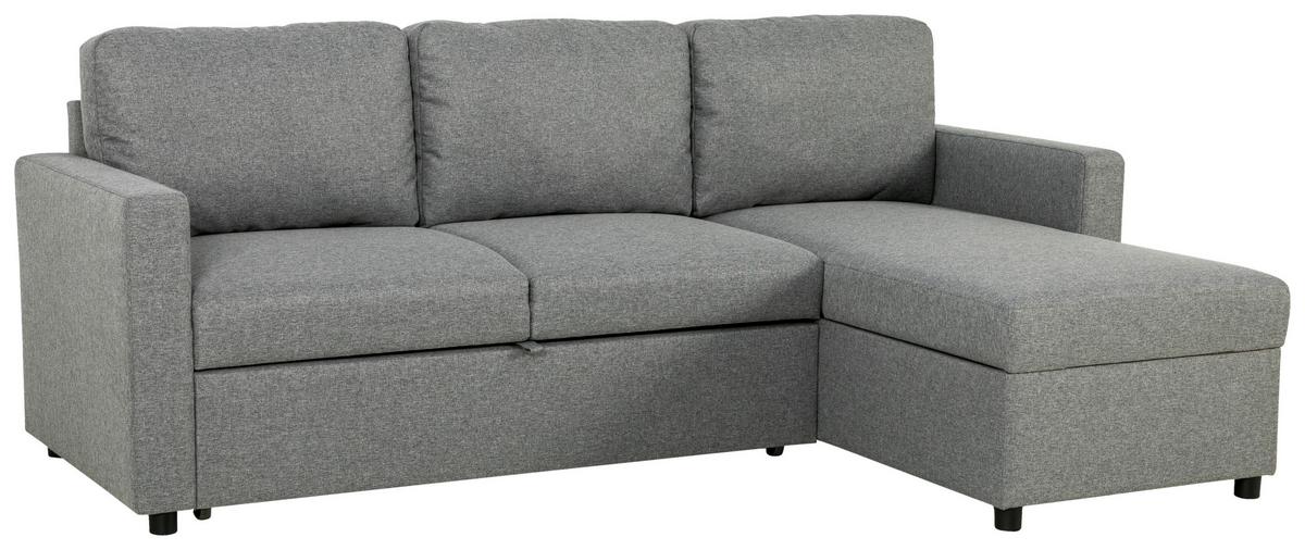 Ecksofa Rosi - Schwarz/Grau, Basics, Textil (215/145cm) - P & B