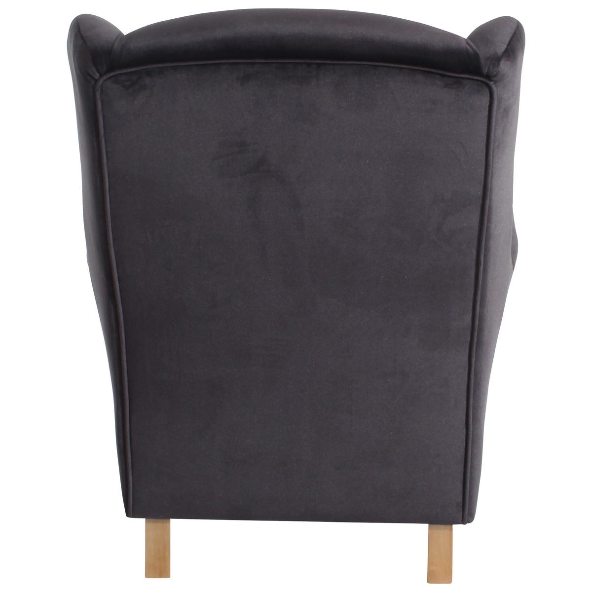 Ohrensessel Lorris - Anthrazit/Buchefarben, Design, Textil (77/103/86cm) - Max Winzer