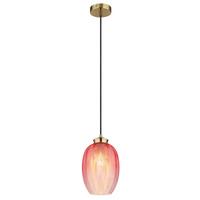 Hängeleuchte 15898h2 - Brombeere/Goldfarben, Basics, Glas/Textil (18/120cm) - Globo