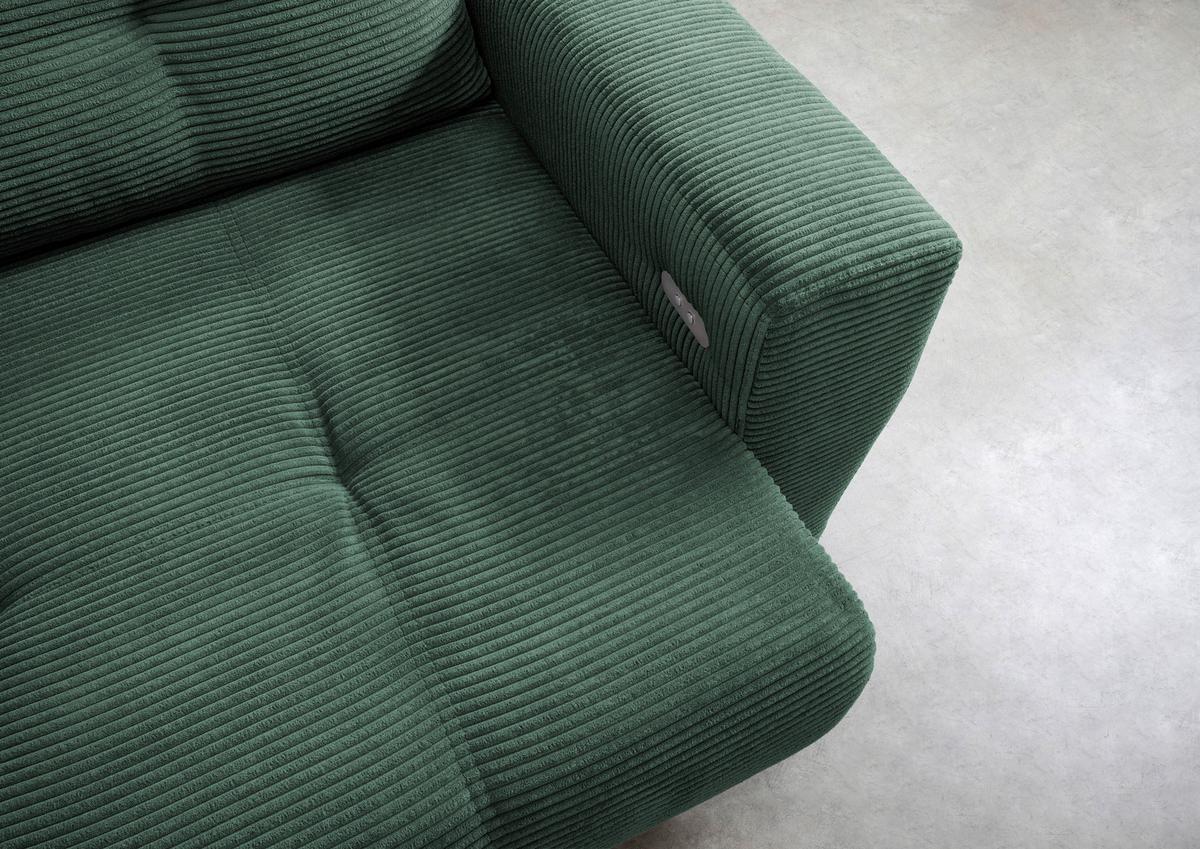 Ecksofa Mit Liegefunktion Restato Dunkelgrün - Dunkelgrün/Schwarz, MODERN, Holz/Textil (177/246cm) - MID.YOU