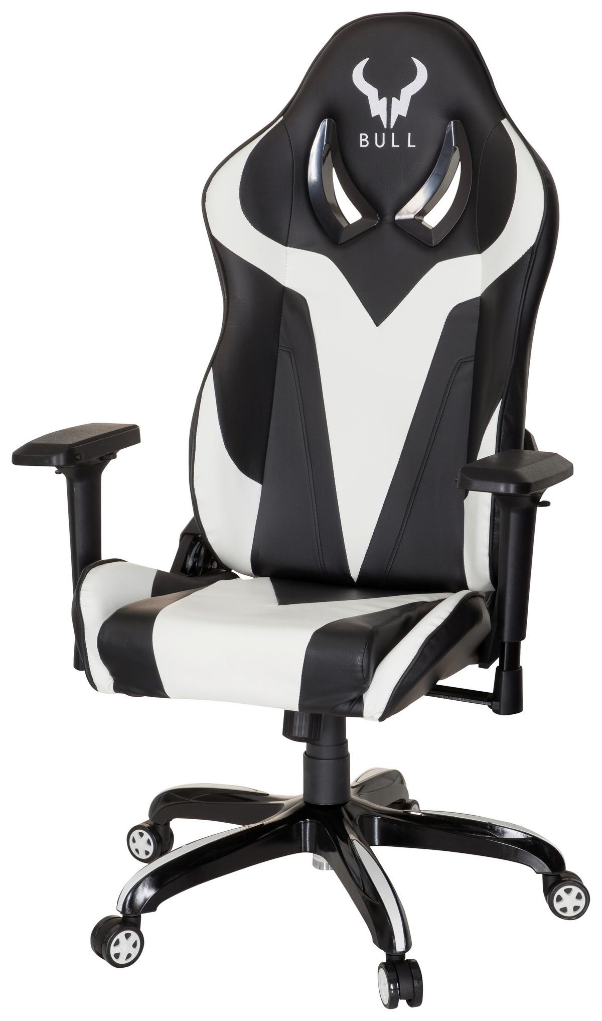 Gamingstuhl Promoter I Schwarz/Weiß - Schwarz/Weiß, MODERN, Kunststoff/Textil (74/133/67cm) - MID.YOU