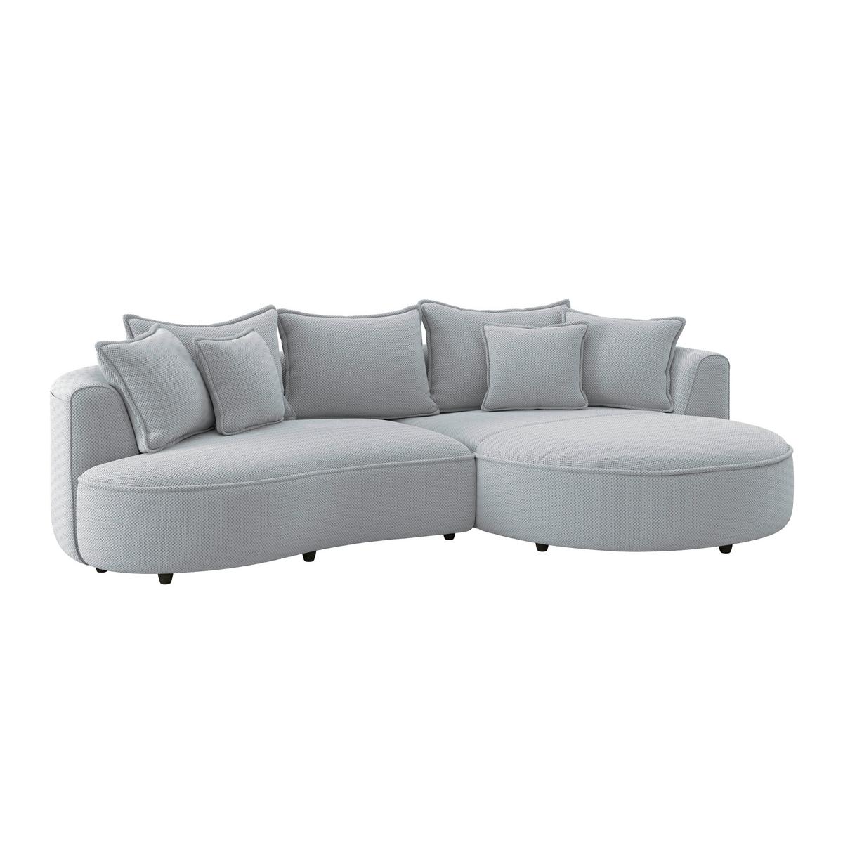 Ecksofa Levi - Grauweiß/Schwarz, MODERN, Textil (287/168cm)