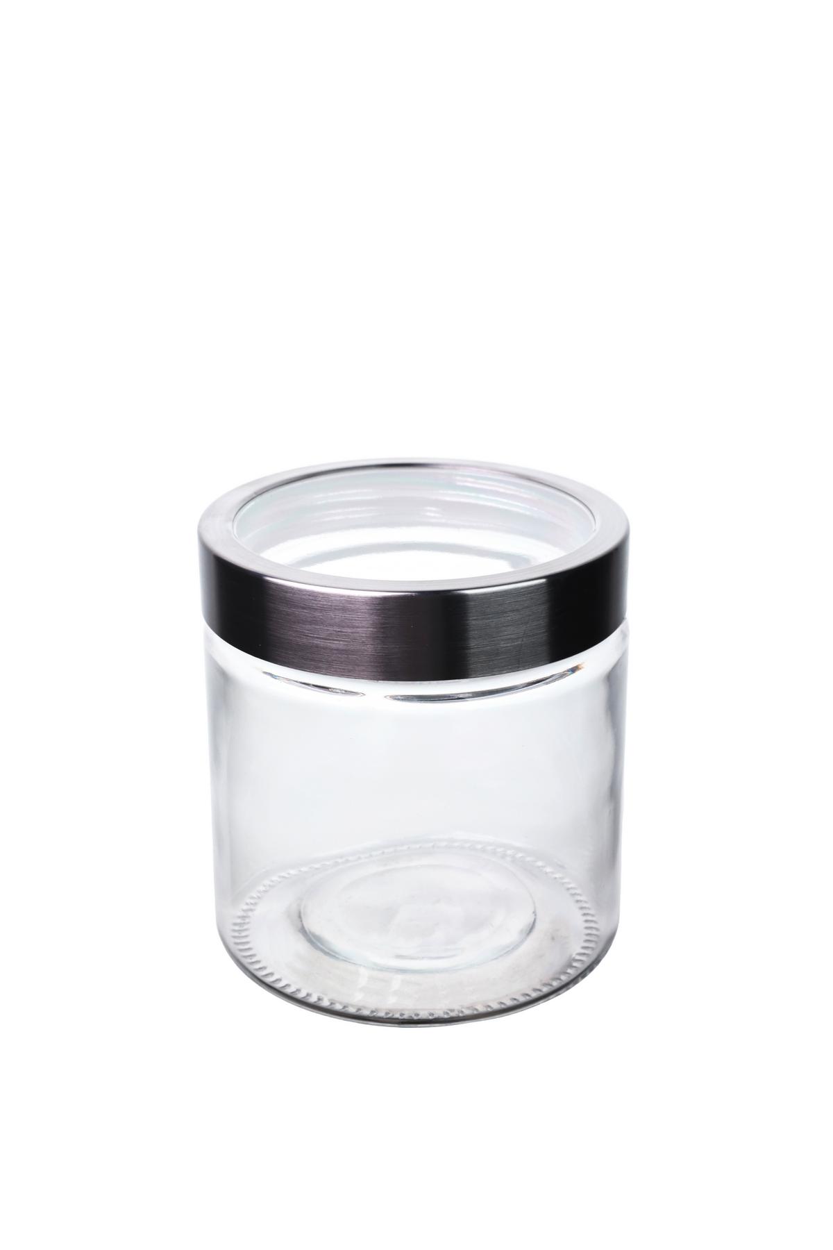 Vorratsdose Liliana - Edelstahlfarben/Transparent, Basics, Glas/Kunststoff (11/12cm) - Luca Bessoni