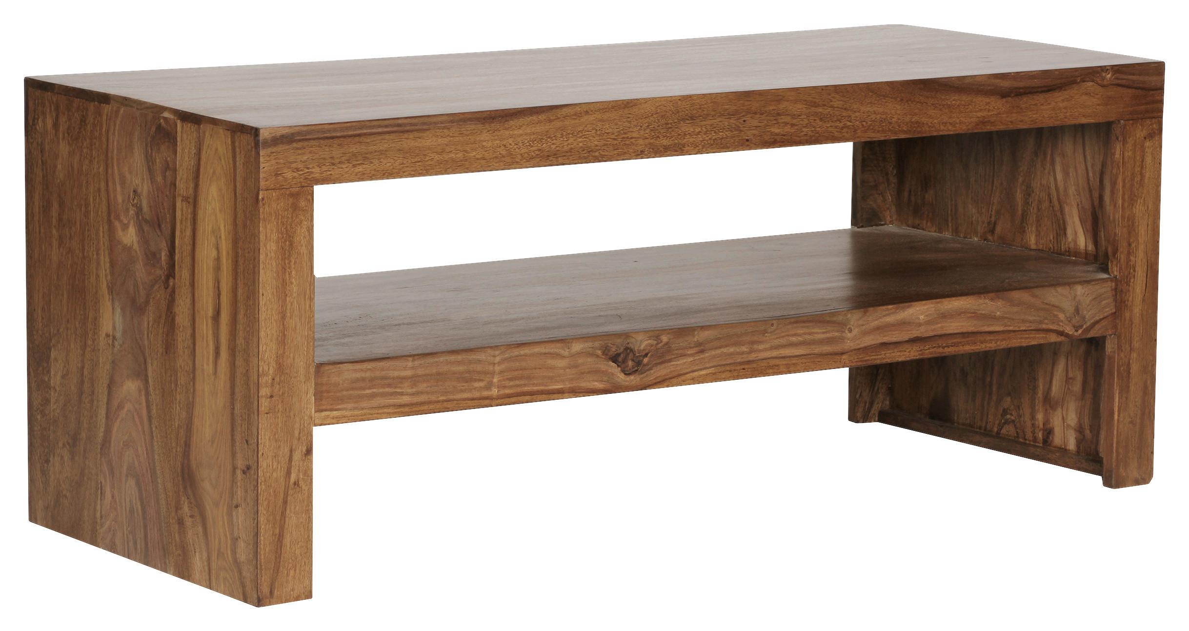 Couchtisch Holz mit Ablagefach Mumbai, Sheesham - Sheeshamfarben, Design, Holz (110/45/45cm) - MID.YOU