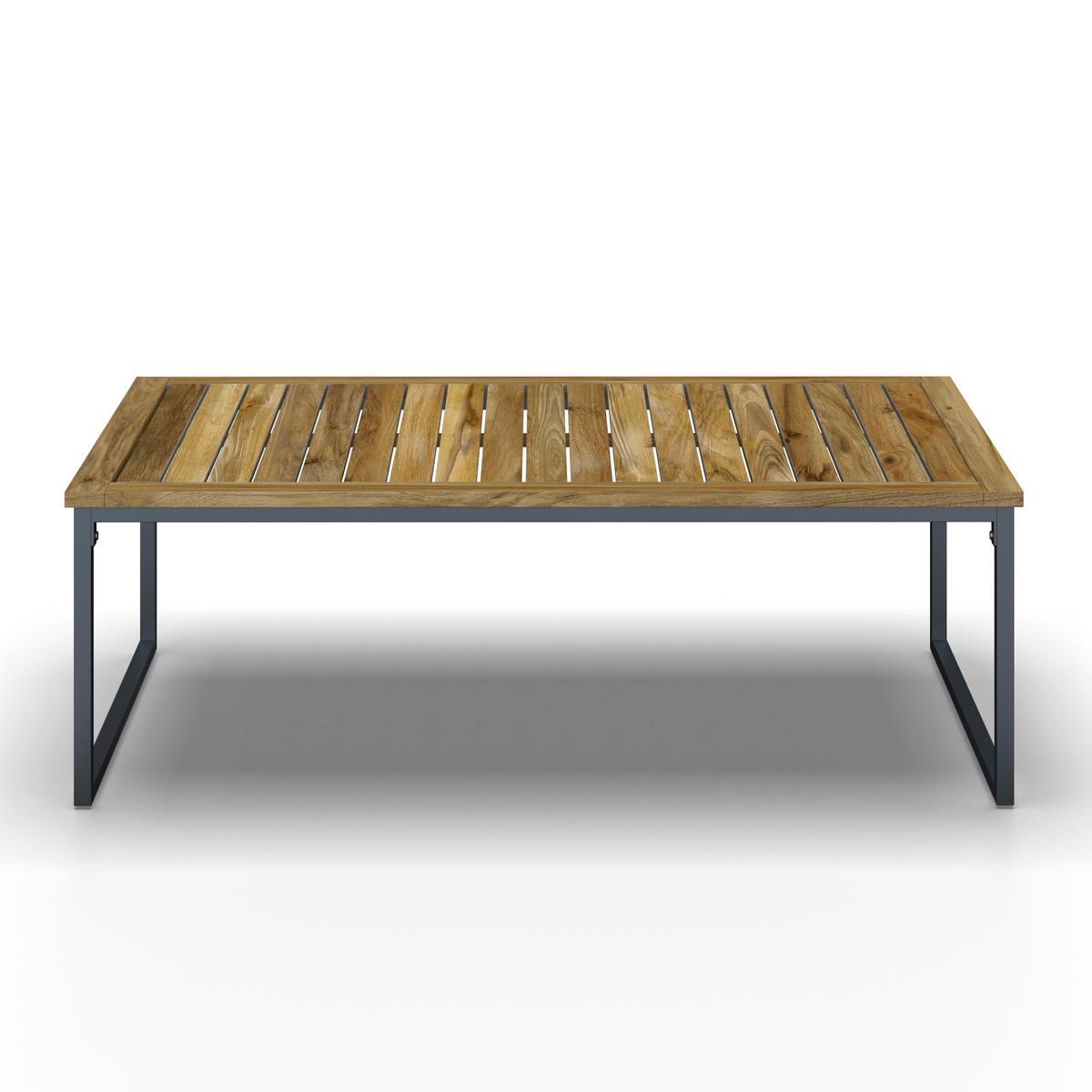 TERASOVÁ SEDACIA SÚPRAVA SILAS - farba akácie/krémová, Modern, kov/drevo (130/85/80cm) - Bessagi Garden