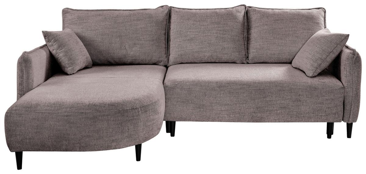 Ecksofa Sycylia Taupe/schwarz, 165 Cm - Taupe/Schwarz, Design, Textil (165/244cm) - MID.YOU