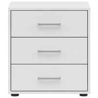 Nachtkästchen Smart Iii Weiß Dekor, 3 Laden, B: 50 Cm - Weiß/Grau, KONVENTIONELL, Holzwerkstoff (50/54/35cm)